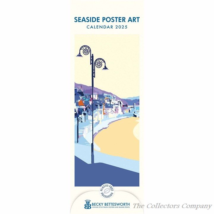 Becky Bettesworth Seaside Poster Art Slim Calendar 2025