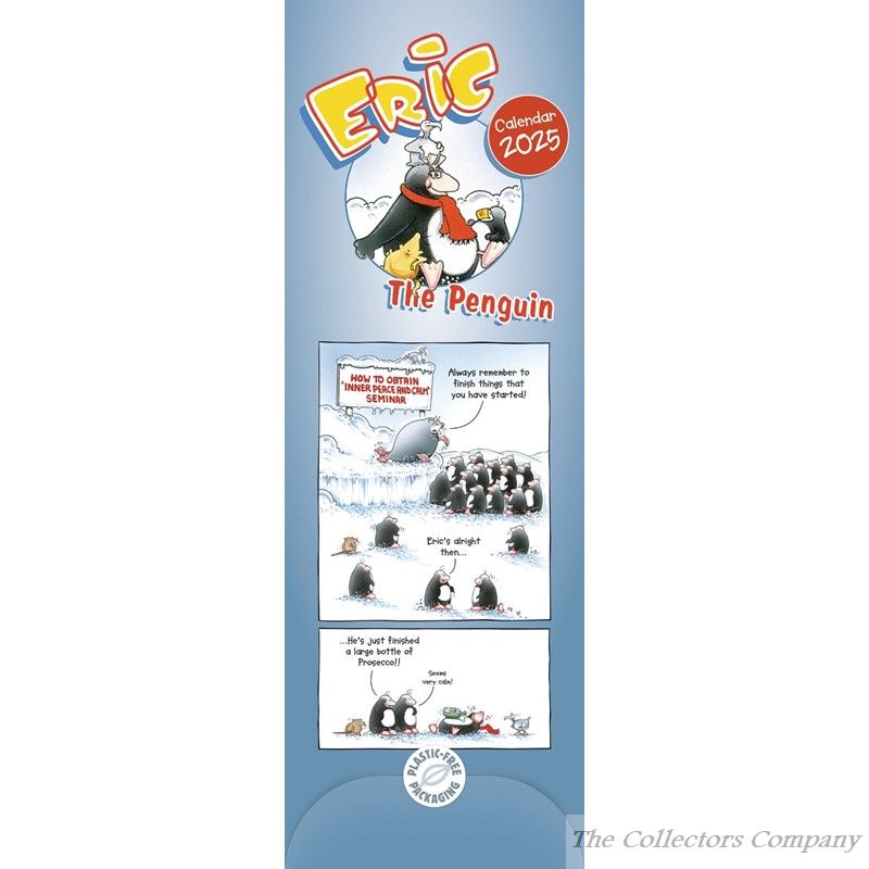 Eric the Penguin Slim Calendar 2025