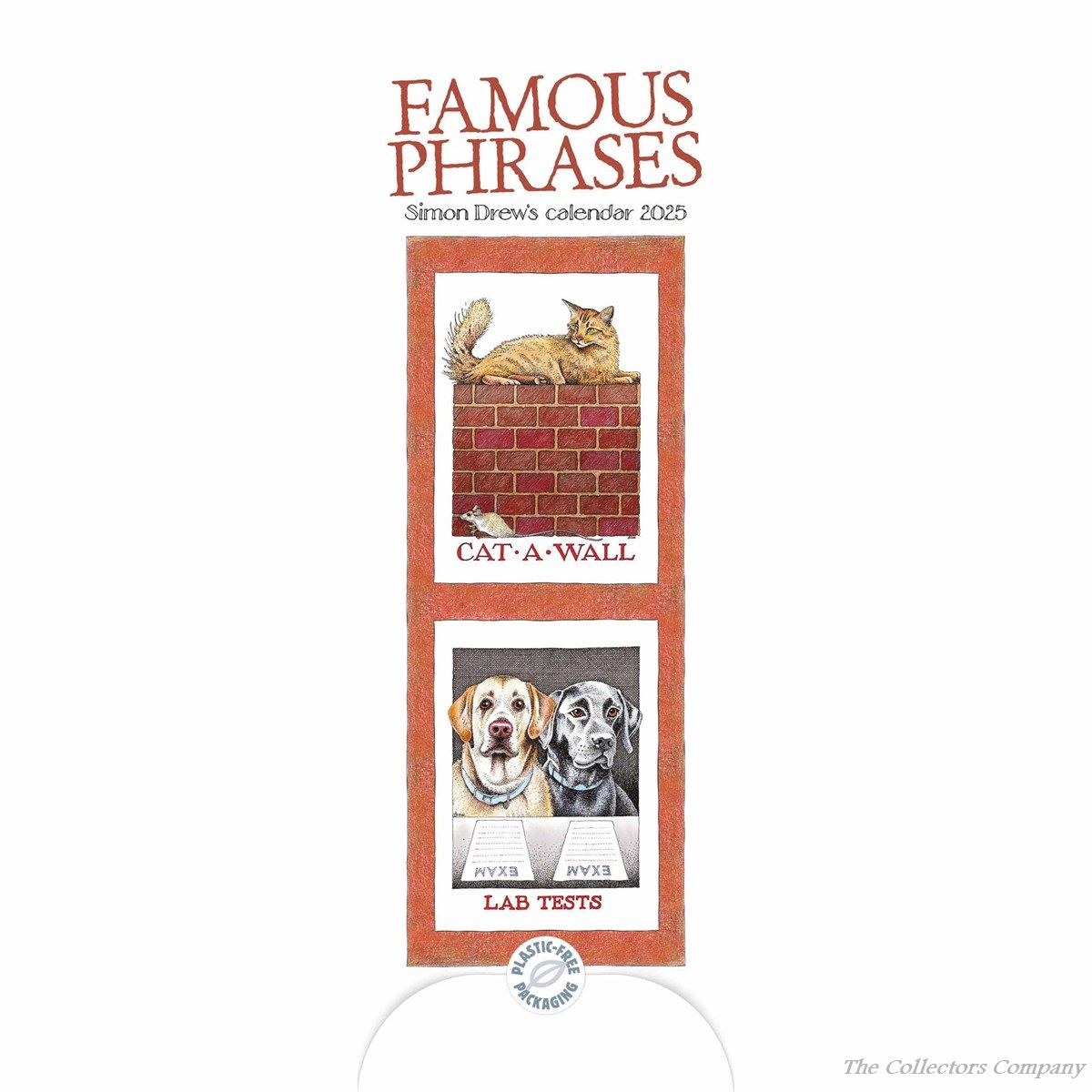 Simon Drew Famous Phrases Slim Calendar 2025