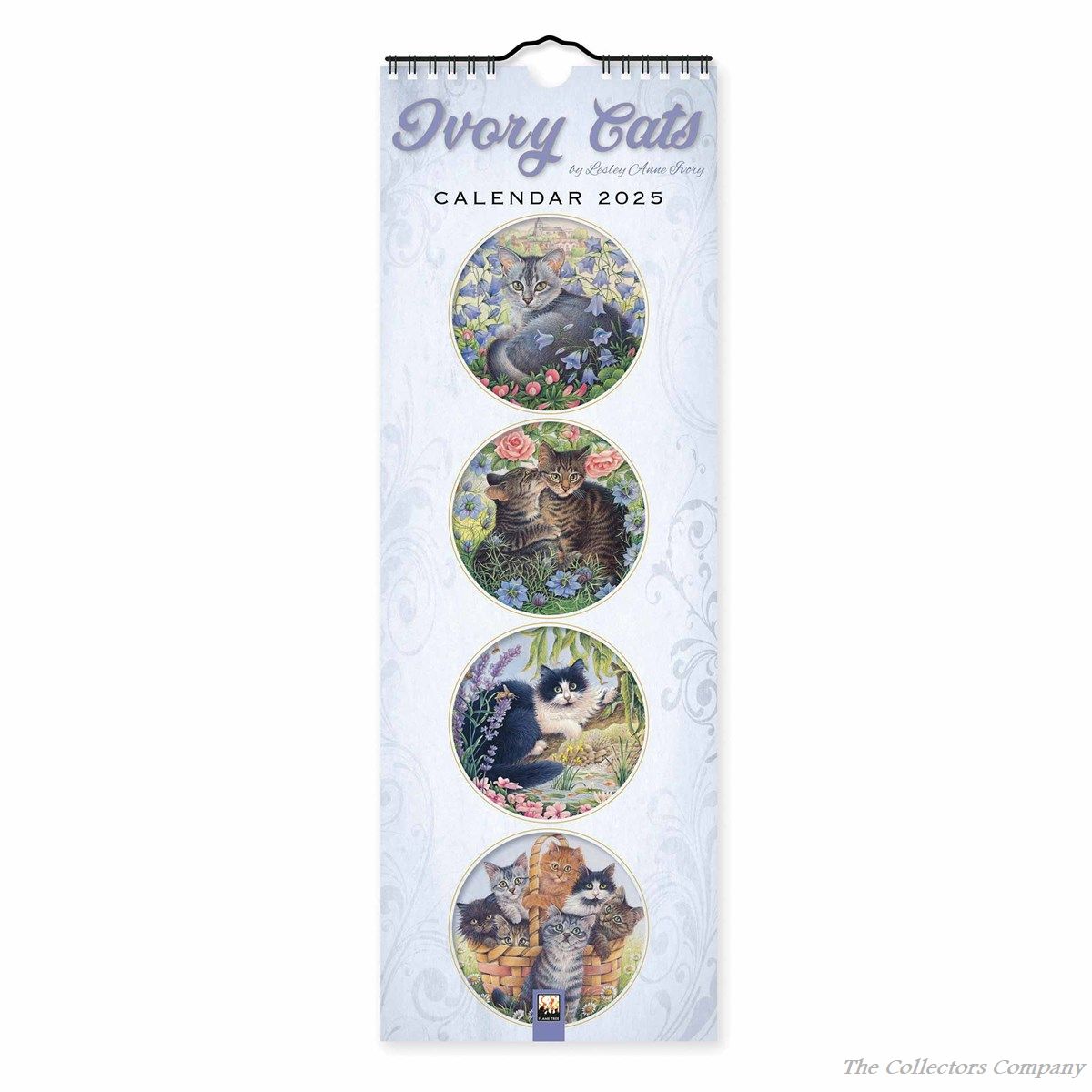 Ivory Cats Slim Calendar 2025,