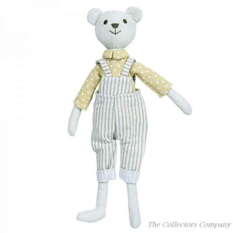 Wilberry Linen, Boy Bear Soft Toy by The Puppet Company, WB004222. Cuddly teddy bear