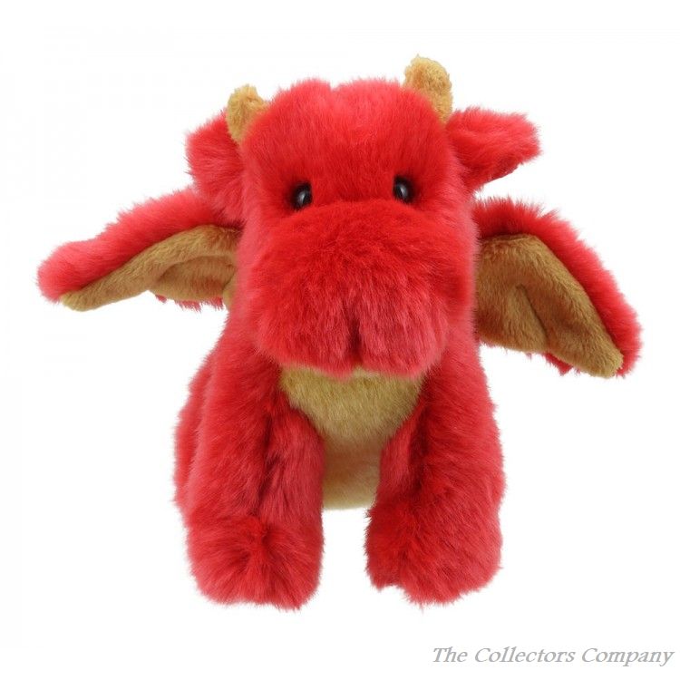 Wilberry Mini Soft Toy, Red Dragon by The Puppet Company, WB005052. Plush cuddly toy