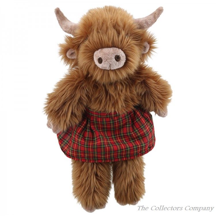 Wilberry Dressed Animals, Highland Cow Soft Toy by The Puppet Company, WB005412. Plush cuddly toy