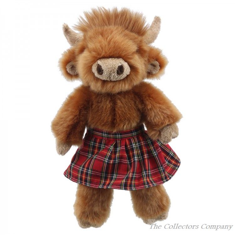 Wilberry Dressed Animals, Highland Cow Soft Toy by The Puppet Company, WB005417. Plush cuddly toy