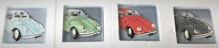 VW Beetle Ceramic Fridge Magnets set 