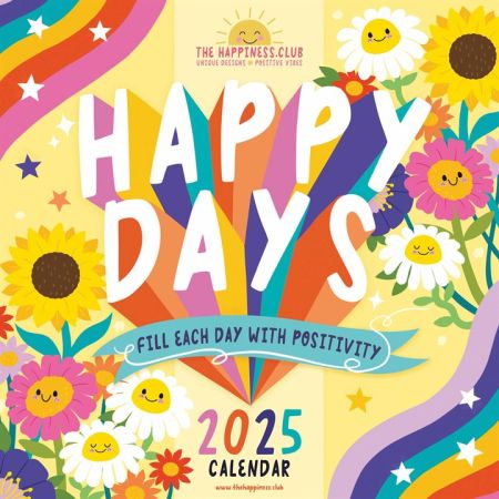 Happiness Club Happy Days Wall Calendar 2025