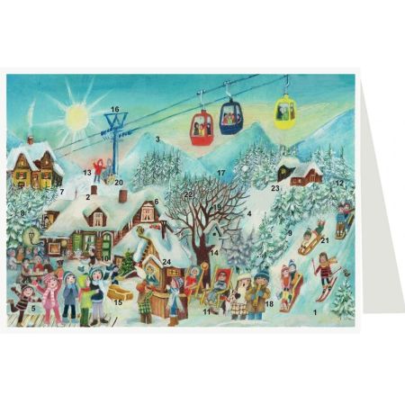 Richard Sellmer Advent Calendar Card In the Ski Resort 40142