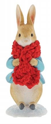 Beatrix Potter Peter Rabbit in a Festive Scarf Figurine A30179