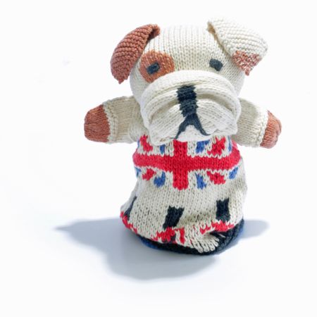 Bulldog Knitted Hand Puppet ChunkiChilli