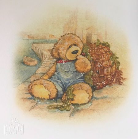 Alice's Bear Shop Art Print Cobby Goes For a Swim 