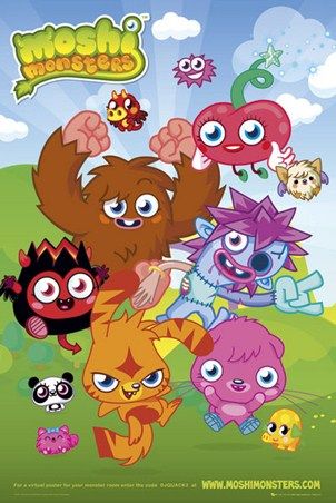 Moshi Monsters Merry Monster Group Poster FP2581