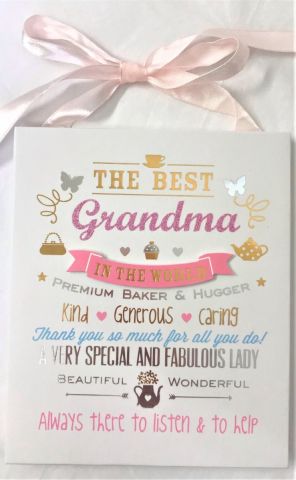 The Best Grandma hanging plaque by Signography FL298GM