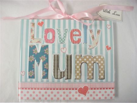 Lovely Mum hanging plaque by Laura Darrington Design LD132