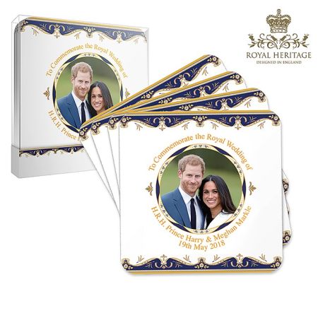 Royal Heritage H.R.H Harry and Megan Markle Wedding Commemorative Coasters set of 4 LP18078