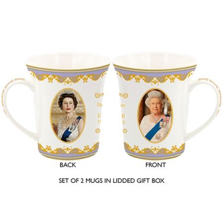 Commemorative Queen Elizabeth II, 2 mugs in gift box LP18204