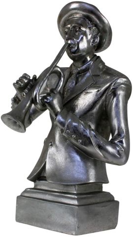 Leonardo Silver Art Trumpet Player Resin Figure LP42745