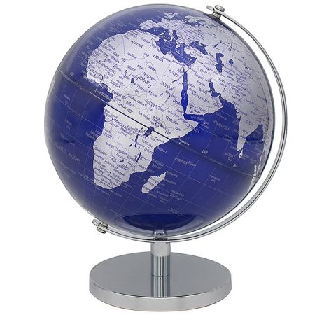 Silver & Blue World Globe LP46124