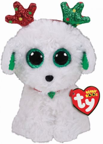 Ty Sugar Dog Christmas Beanie Buddy 18cm 36451