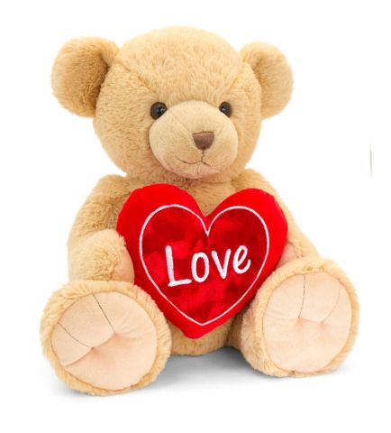 Keel Toys Teddy Bear Snuggles "Love" Bear, Brown 45cm SV2155