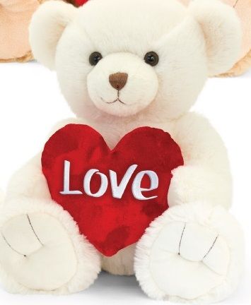 Keel Toys Teddy Bear Snuggles "Love" Bear, Cream 45cm SV2164