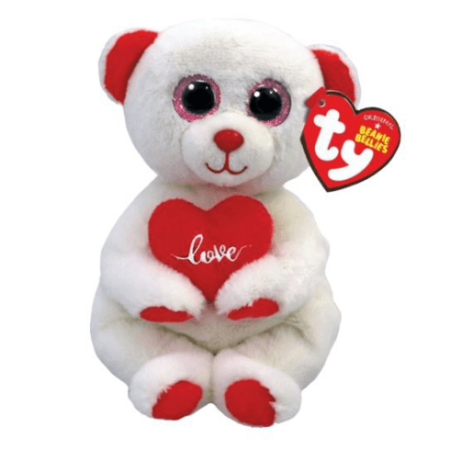 TY Desi Bear Valentine Beanie Bellie 15cm 41047