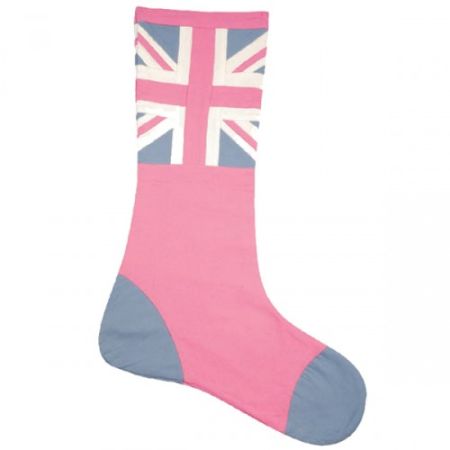 UJ115DS Pink Union Jack Christmas Stocking by Woven Magic