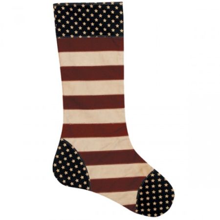 VG101DS Vintage Stars and Stripes Christmas Stocking by Woven Magic