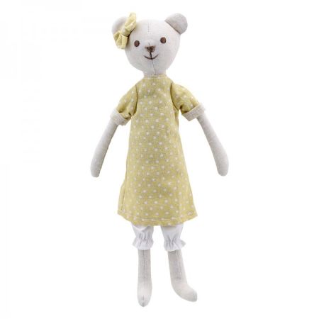 Wilberry Linen, Girl Bear Soft Toy by The Puppet Company, WB004223