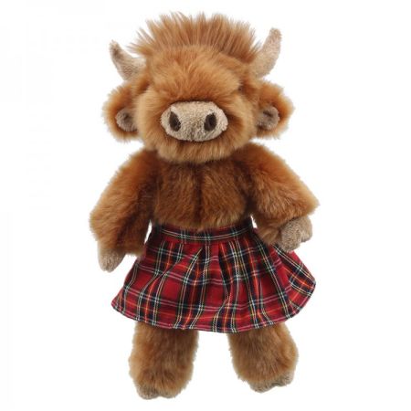 Wilberry Dressed Animals, Highland Cow Soft Toy by The Puppet Company, WB005417. Plush cuddly toy