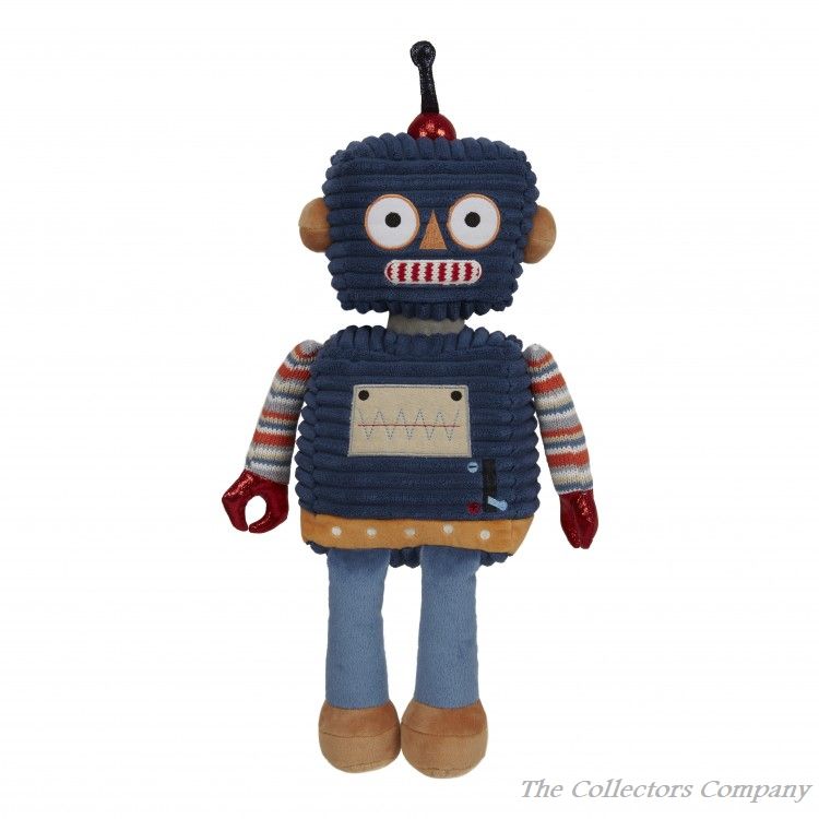 Wilberry Robots, Dark Blue Soft Toy by The Puppet Company, WB003601. Plush cuddly toy