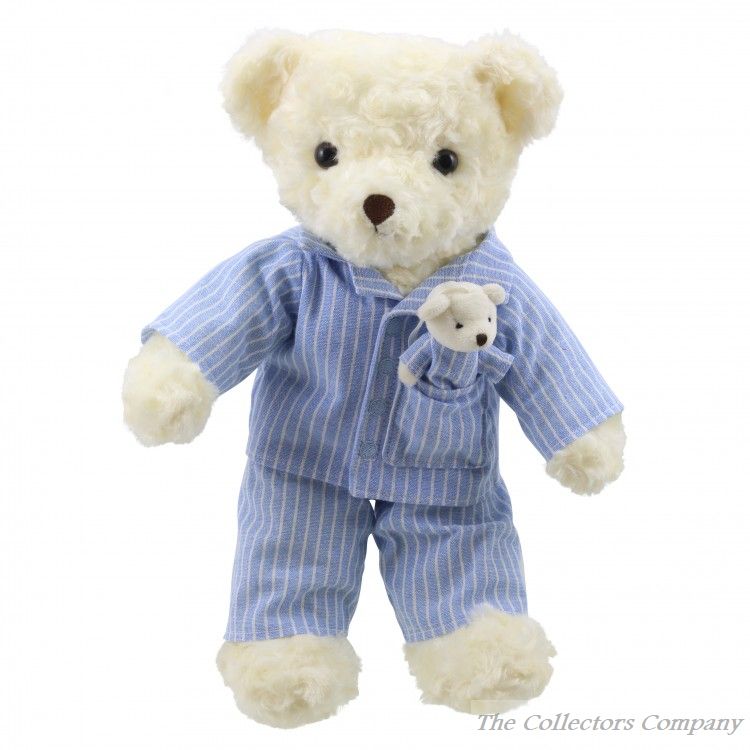 Wilberry Dressed Animals, Bedtime Bear in Pyjamas Soft Toy by The Puppet Company, WB005415. Plush cuddly teddy bear