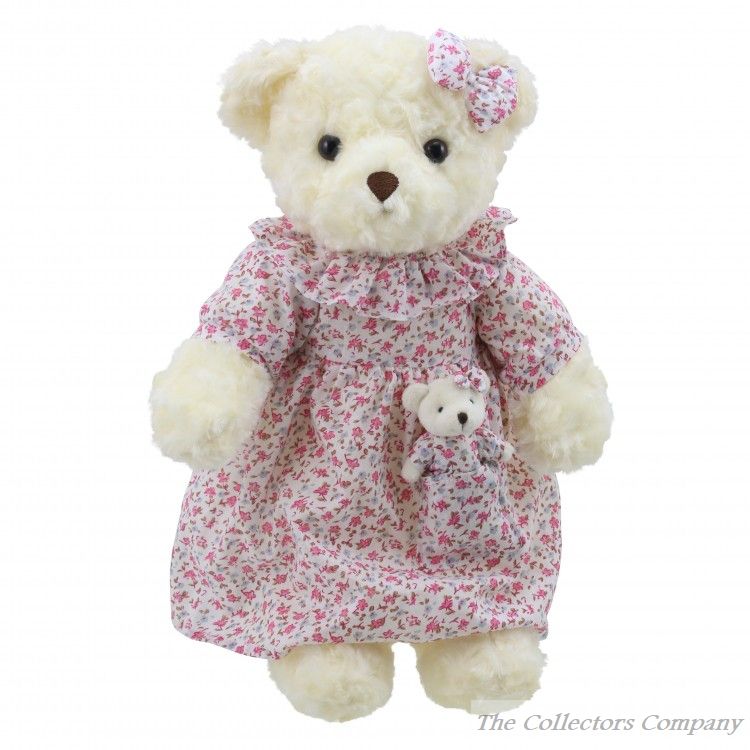 Wilberry Dressed Animals, Bedtime Bear in Nightie Soft Toy by The Puppet Company, WB005416. Plush cuddly teddy bear