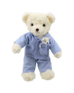 Wilberry Dressed Animals, Bedtime Bear in Pyjamas Soft Toy by The Puppet Company, WB005415. Plush cuddly teddy bear