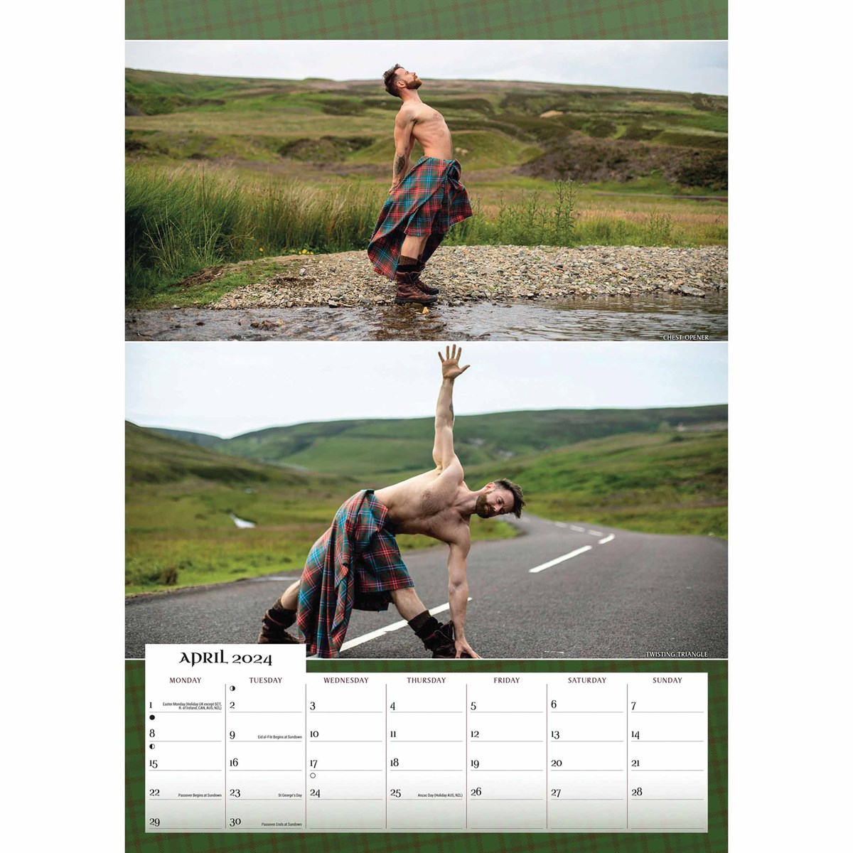 Kilted Yoga A3 Calendar 2024 By Carousel Calendars 240262   240262 Kilted Yoga A3 2024 Calendar Ins 