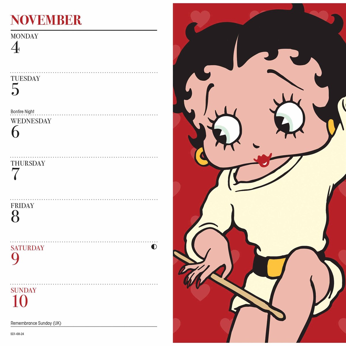 Betty Boop Slim Pocket Diary 2024 by Carousel Calendars 240281