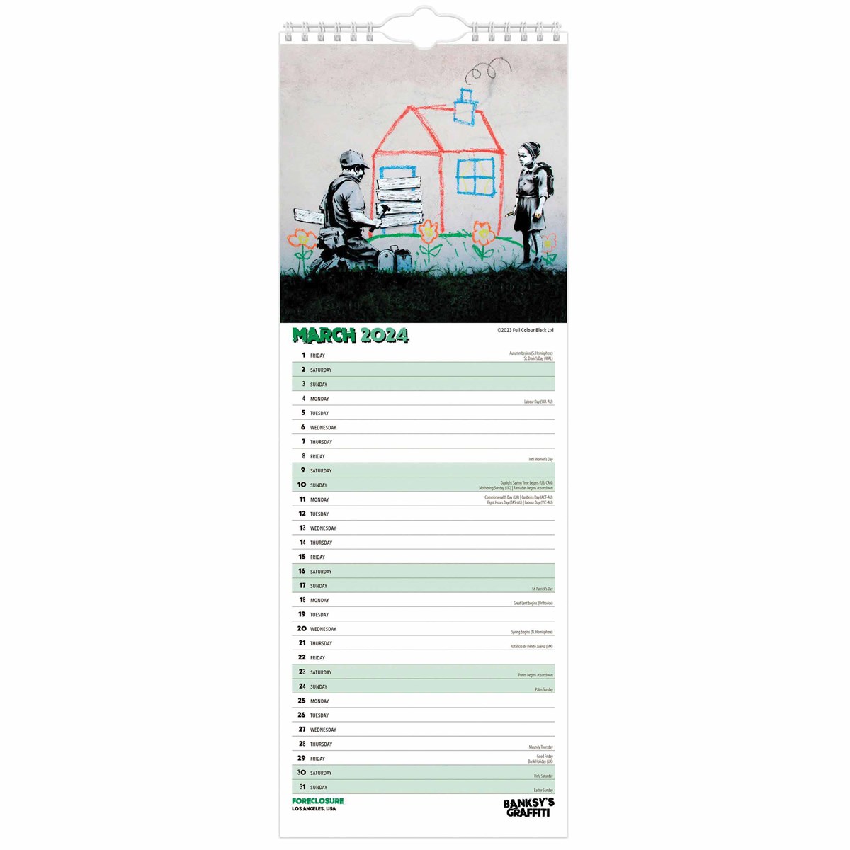 Banksy If Graffiti Changed Anything Slim Calendar 2024 by Carousel