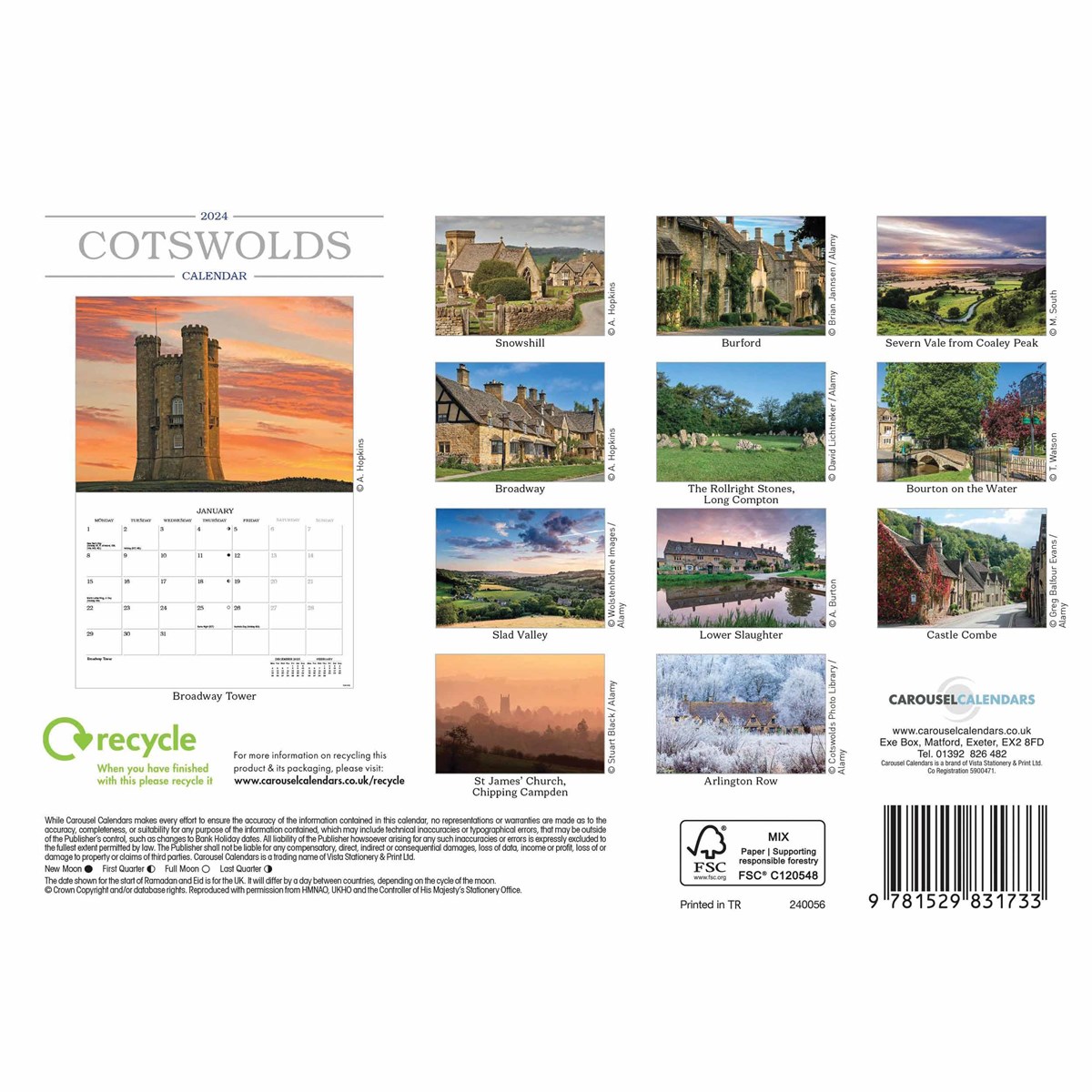 Cotswolds A5 Calendar 2024