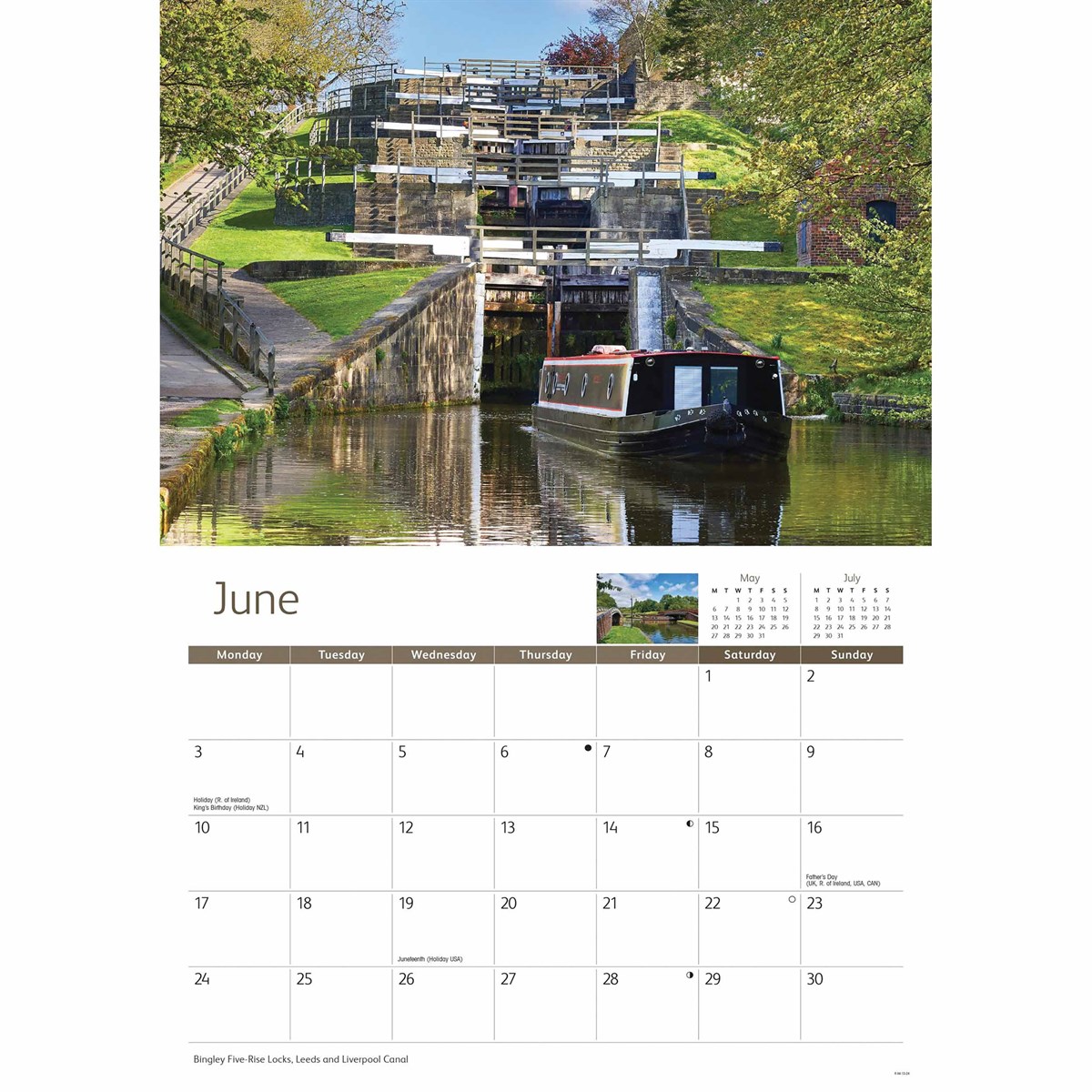 Canals and Waterways A4 Calendar 2024