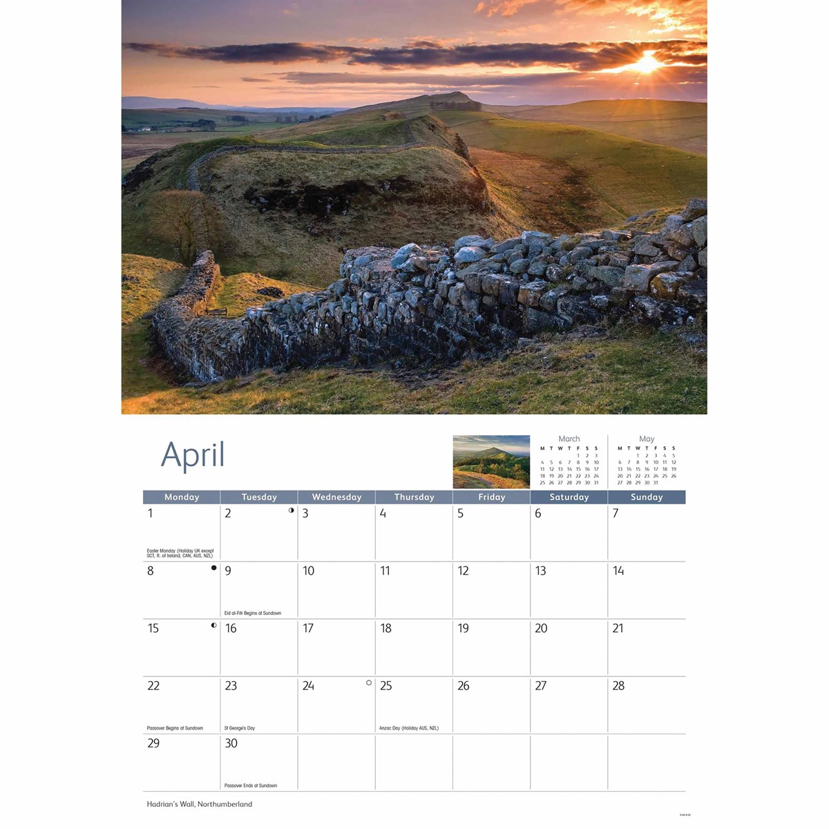 Landscapes of Britain A4 Calendar 2024