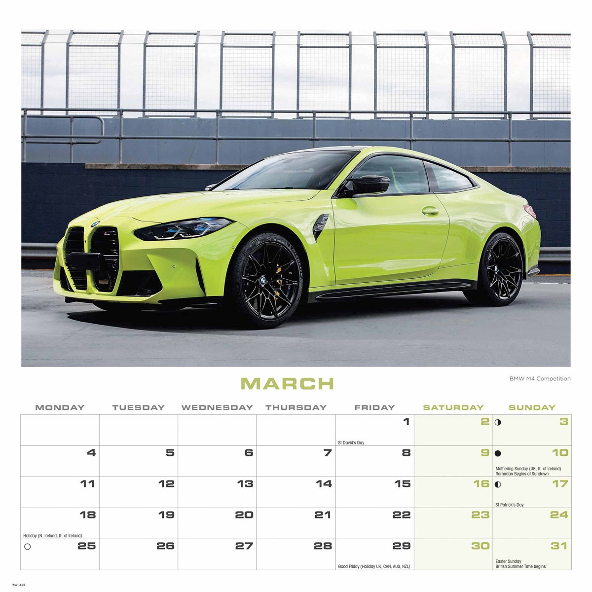 Dream Cars Wiro Wall Calendar 2024 by Carousel Calendars 240579