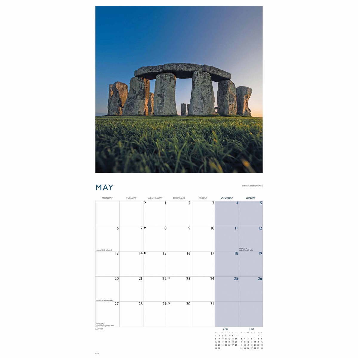 English Heritage Stonehenge Wall Calendar 2024 by Carousel Calendars 240876