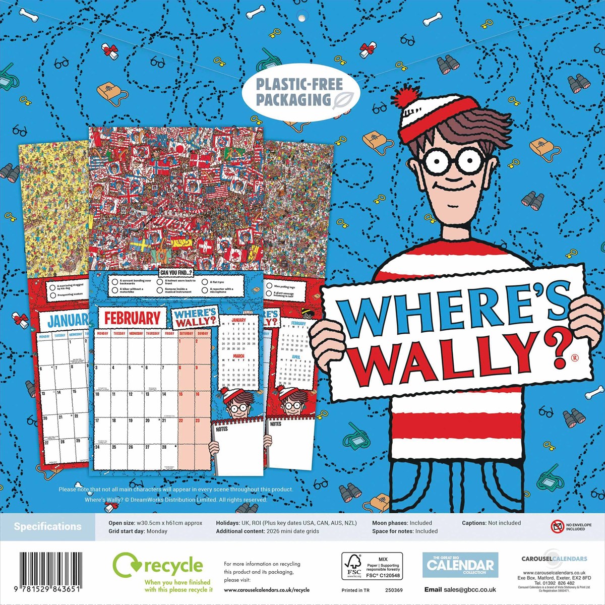 Where's Wally Calendar 2025, Carousel Calendars 250369